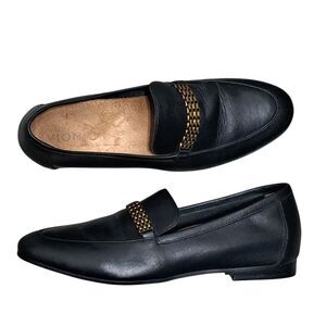 Vionic Charlotte Apron Toe Sleek Gothic Balletcore Leather Slip On Siz 7.5 Black